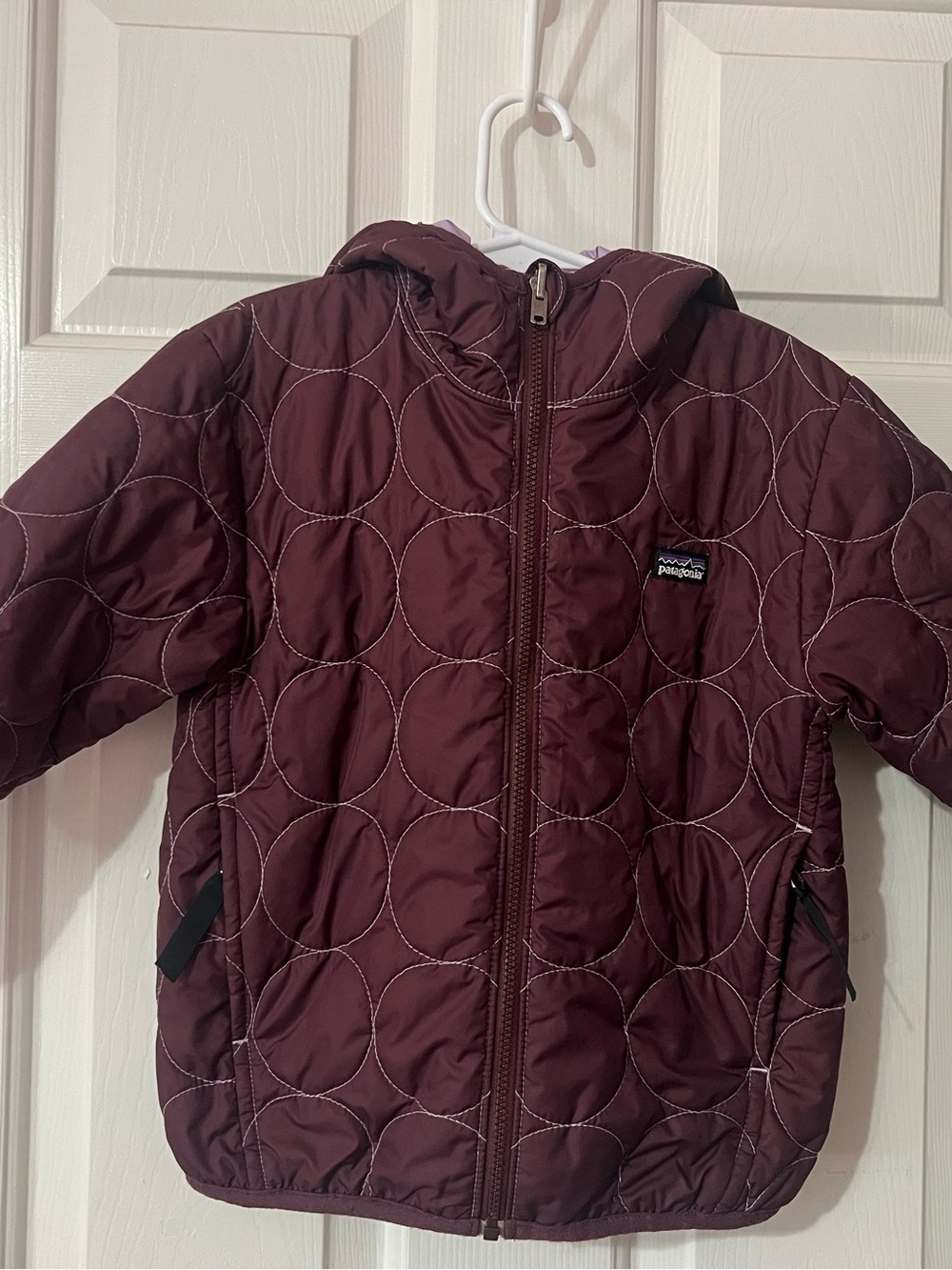 Patagonia Kids Quilted Hooded Puffer Jacket - Burgundy